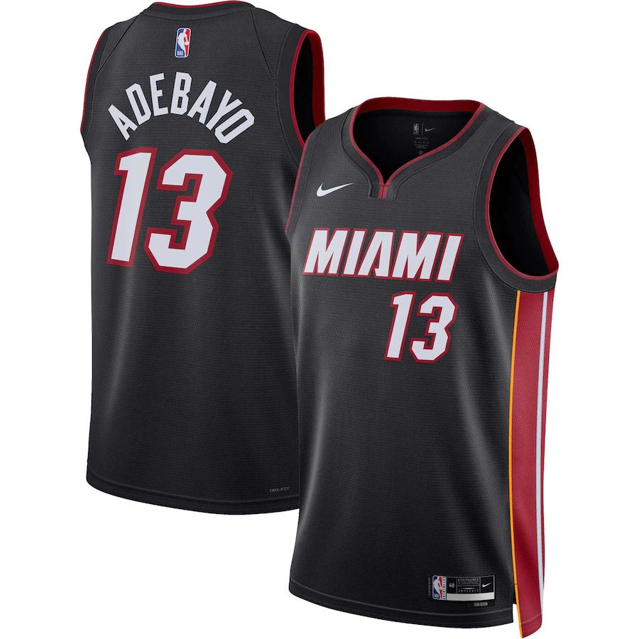 Men Miami Heat #13 Bam Adebayo Nike Black Icon Edition 2022-23 Swingman NBA Jersey